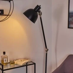 Hofstein Tilton Stehleuchte Nickel-Matt, Schwarz, 1-flammig -Bürolampen Verkäufe tilton stehleuchte h3413968 8