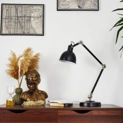 Hofstein Tilton Tischleuchte Nickel-Matt, Schwarz, 1-flammig -Bürolampen Verkäufe tilton tischleuchte h3412657 11