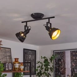 Hofstein Tita Deckenleuchte Schwarz, 2-flammig