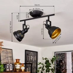 Hofstein Tita Deckenleuchte Schwarz, 2-flammig -Bürolampen Verkäufe tita deckenleuchte h3017494 3