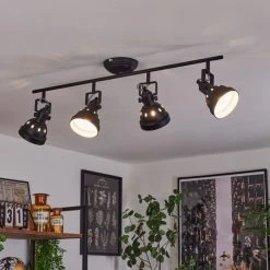 Hofstein Tita Deckenleuchte Chrom, Schwarz, 4-flammig