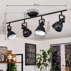 Hofstein Tita Deckenleuchte Chrom, Schwarz, 4-flammig -Bürolampen Verkäufe tita deckenleuchte h3017555 3