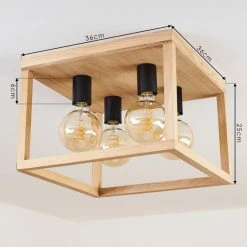 Hofstein Torreglia Deckeneleuchte Schwarz, Braun, 4-flammig -Bürolampen Verkäufe torreglia deckeneleuchte h3409800 3