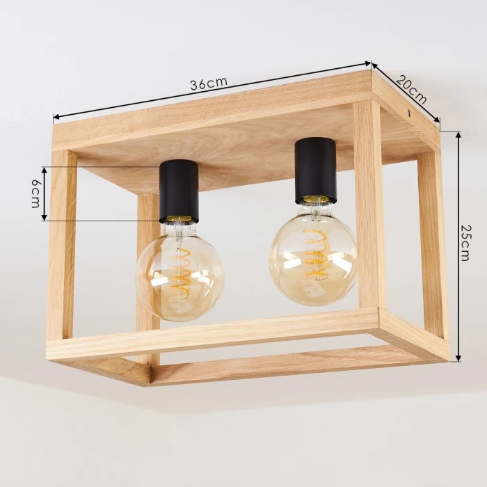 Hofstein Torreglia Deckenleuchte Schwarz, Braun, 2-flammig 4 Hofstein Torreglia Deckenleuchte Schwarz, Braun, 2-flammig – Bild 4