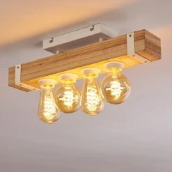 Hofstein Torrevieja Deckenleuchte Weiß, Holz hell, 4-flammig -Bürolampen Verkäufe torrevieja deckenleuchte h3369104 12