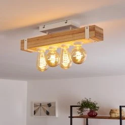 Hofstein Torrevieja Deckenleuchte Weiß, Holz hell, 4-flammig -Bürolampen Verkäufe torrevieja deckenleuchte h3369104 2