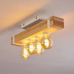 Hofstein Torrevieja Deckenleuchte Weiß, Holz hell, 4-flammig -Bürolampen Verkäufe torrevieja deckenleuchte h3369104 3