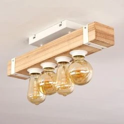 Hofstein Torrevieja Deckenleuchte Weiß, Holz hell, 4-flammig -Bürolampen Verkäufe torrevieja deckenleuchte h3369104 5