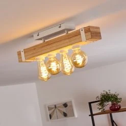 Hofstein Torrevieja Deckenleuchte Weiß, Holz hell, 4-flammig -Bürolampen Verkäufe torrevieja deckenleuchte h3369104 7