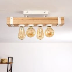 Hofstein Torrevieja Deckenleuchte Weiß, Holz hell, 4-flammig -Bürolampen Verkäufe torrevieja deckenleuchte h3369104 8