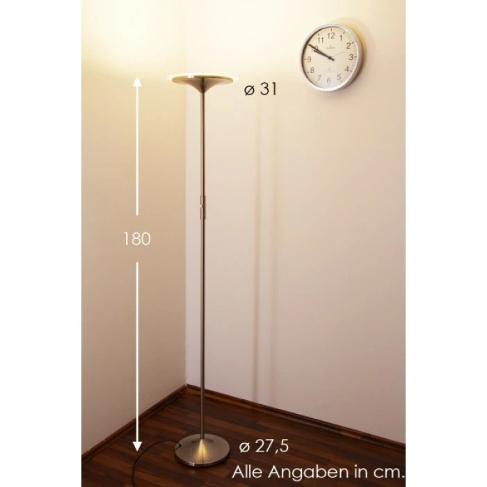 Trio Leuchten ARANGO Stehleuchte LED Nickel-Matt, 1-flammig 2 Trio Leuchten ARANGO Stehleuchte LED Nickel-Matt, 1-flammig – Bild 2