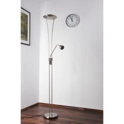 Trio Leuchten ARIZONA Stehleuchte LED Nickel-Matt, Chrom, Edelstahl, 1-flammig -Bürolampen Verkäufe trio leuchten arizona stehleuchte 426410207 do1 10