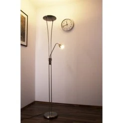 Trio Leuchten ARIZONA Stehleuchte LED Nickel-Matt, Chrom, Edelstahl, 1-flammig -Bürolampen Verkäufe trio leuchten arizona stehleuchte 426410207 do1 4