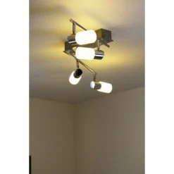 Trio Leuchten CLAPTON Deckenleuchte LED Chrom, Aluminium, Edelstahl, 4-flammig 19 Trio Leuchten CLAPTON Deckenleuchte LED Chrom, Aluminium, Edelstahl, 4-flammig -Bürolampen Verkäufe trio leuchten clapton deckenleuchte 821410405 do1 5