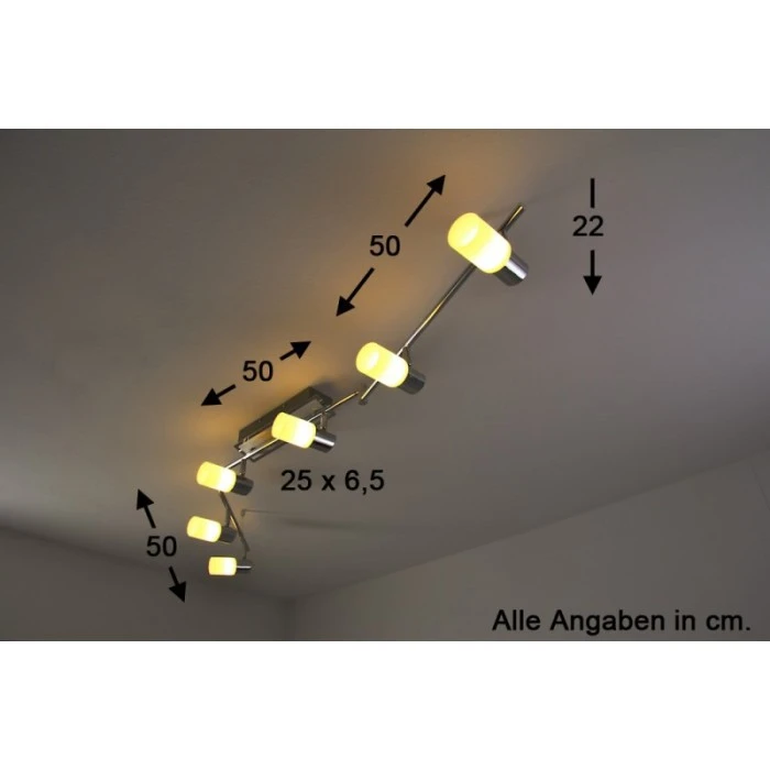 Trio Leuchten CLAPTON Deckenleuchte LED Chrom, Aluminium, Edelstahl, 6-flammig 2 Trio Leuchten CLAPTON Deckenleuchte LED Chrom, Aluminium, Edelstahl, 6-flammig – Bild 2