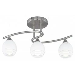 Trio Leuchten CURVA Deckenleuchte Nickel-Matt, Chrom, 3-flammig