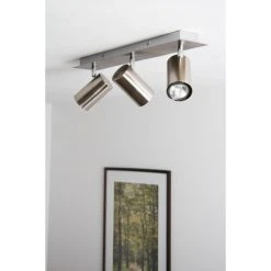 Trio Leuchten MARLEY Deckenleuchte Nickel-Matt, Edelstahl, 3-flammig -Bürolampen Verkäufe trio leuchten marley deckenleuchte 802400307 do1 12