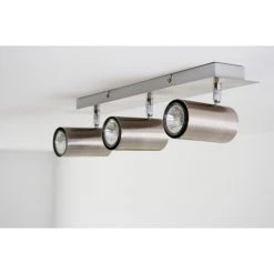 Trio Leuchten MARLEY Deckenleuchte Nickel-Matt, Edelstahl, 3-flammig -Bürolampen Verkäufe trio leuchten marley deckenleuchte 802400307 do1 3