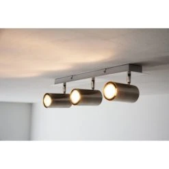 Trio Leuchten MARLEY Deckenleuchte Nickel-Matt, Edelstahl, 3-flammig -Bürolampen Verkäufe trio leuchten marley deckenleuchte 802400307 do1 5