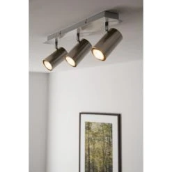 Trio Leuchten MARLEY Deckenleuchte Nickel-Matt, Edelstahl, 3-flammig -Bürolampen Verkäufe trio leuchten marley deckenleuchte 802400307 do1 7