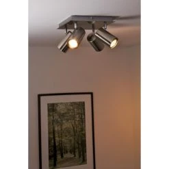 Trio Leuchten MARLEY Deckenleuchte Nickel-Matt, Edelstahl, 4-flammig