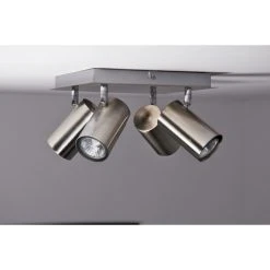 Trio Leuchten MARLEY Deckenleuchte Nickel-Matt, Edelstahl, 4-flammig -Bürolampen Verkäufe trio leuchten marley deckenleuchte 802430407 do1 10