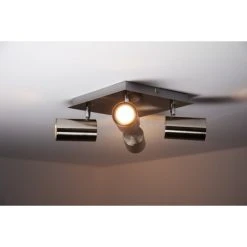 Trio Leuchten MARLEY Deckenleuchte Nickel-Matt, Edelstahl, 4-flammig -Bürolampen Verkäufe trio leuchten marley deckenleuchte 802430407 do1 3