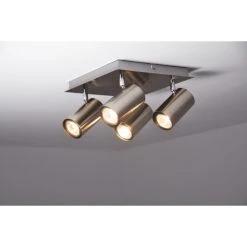 Trio Leuchten MARLEY Deckenleuchte Nickel-Matt, Edelstahl, 4-flammig -Bürolampen Verkäufe trio leuchten marley deckenleuchte 802430407 do1 7