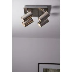 Trio Leuchten MARLEY Deckenleuchte Nickel-Matt, Edelstahl, 4-flammig -Bürolampen Verkäufe trio leuchten marley deckenleuchte 802430407 do1 9