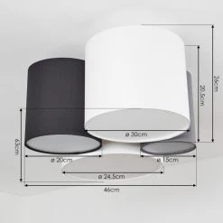 Hofstein Trisett Deckenleuchte Schwarz, Grau, Weiß, 4-flammig -Bürolampen Verkäufe trisett deckenleuchte h3388150 3