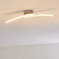 Hofstein Tusula Deckenleuchte LED Nickel-Matt, 2-flammig -Bürolampen Verkäufe tusula deckenleuchte h3274347 13