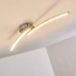 Hofstein Tusula Deckenleuchte LED Nickel-Matt, 2-flammig -Bürolampen Verkäufe tusula deckenleuchte h3274347 2
