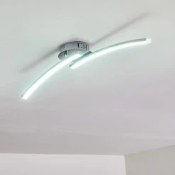 Hofstein Tusula Deckenleuchte LED Nickel-Matt, 2-flammig -Bürolampen Verkäufe tusula deckenleuchte h3274347 21