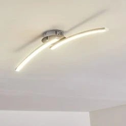 Hofstein Tusula Deckenleuchte LED Nickel-Matt, 2-flammig -Bürolampen Verkäufe tusula deckenleuchte h3274347 22