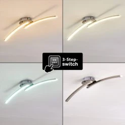 Hofstein Tusula Deckenleuchte LED Nickel-Matt, 2-flammig -Bürolampen Verkäufe tusula deckenleuchte h3274347 3