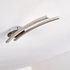 Hofstein Tusula Deckenleuchte LED Nickel-Matt, 2-flammig -Bürolampen Verkäufe tusula deckenleuchte h3274347 5