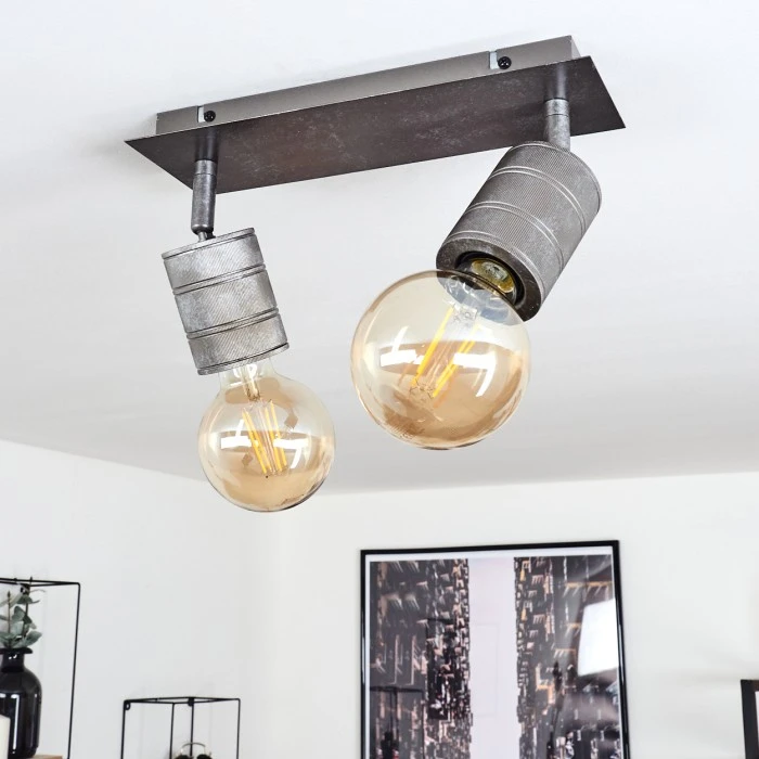 Hofstein Tyldom Deckenleuchte Grau, Silber, 2-flammig 12 Hofstein Tyldom Deckenleuchte Grau, Silber, 2-flammig – Bild 12