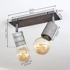 Hofstein Tyldom Deckenleuchte Grau, Silber, 2-flammig 16 Hofstein Tyldom Deckenleuchte Grau, Silber, 2-flammig -Bürolampen Verkäufe tyldom deckenleuchte h3422052 3