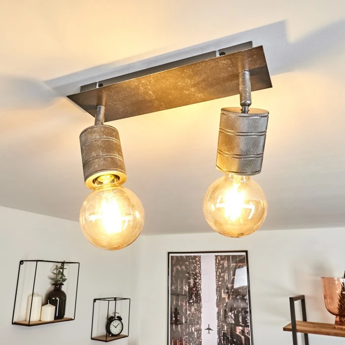 Hofstein Tyldom Deckenleuchte Grau, Silber, 2-flammig 7 Hofstein Tyldom Deckenleuchte Grau, Silber, 2-flammig – Bild 7