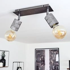 Hofstein Tyldom Deckenleuchte Grau, Silber, 2-flammig 22 Hofstein Tyldom Deckenleuchte Grau, Silber, 2-flammig -Bürolampen Verkäufe tyldom deckenleuchte h3422052 9