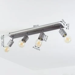 Hofstein Tyldom Deckenleuchte Grau, Silber, 4-flammig -Bürolampen Verkäufe tyldom deckenleuchte h3433577 3