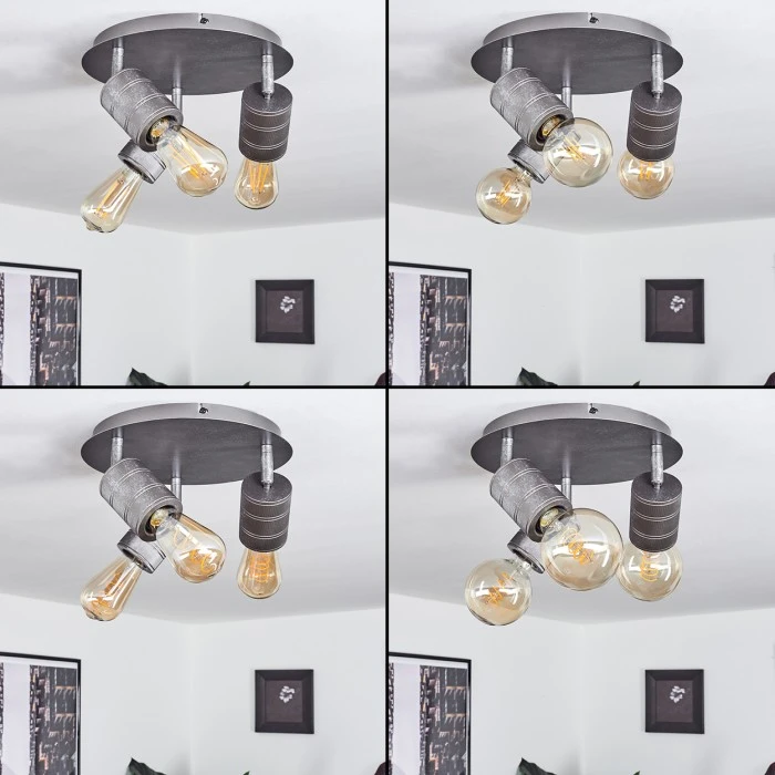 Hofstein Tyldom Deckenleuchte Altsilber, 3-flammig 2 Hofstein Tyldom Deckenleuchte Altsilber, 3-flammig – Bild 2