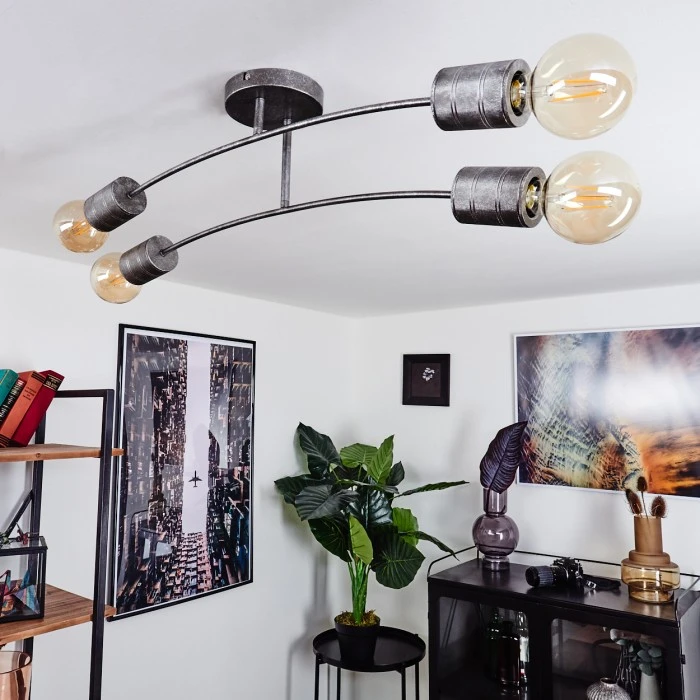 Hofstein Tyldom Deckenleuchte Altsilber, 4-flammig 2 Hofstein Tyldom Deckenleuchte Altsilber, 4-flammig – Bild 2