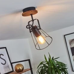 Hofstein Uatuasa Deckenleuchte Schwarz, Naturfarben, 1-flammig -Bürolampen Verkäufe uatuasa deckenleuchte h3443231 8