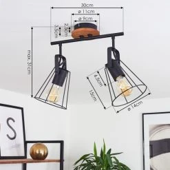 Hofstein Uatuasa Deckenleuchte Schwarz, Naturfarben, 2-flammig -Bürolampen Verkäufe uatuasa deckenleuchte h3443262 3