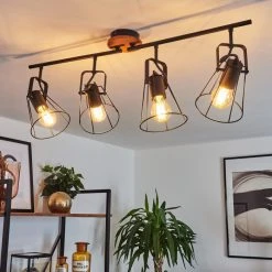 Hofstein Uatuasa Deckenleuchte Schwarz, Naturfarben, 4-flammig -Bürolampen Verkäufe uatuasa deckenleuchte h3443330 6