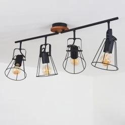 Hofstein Uatuasa Deckenleuchte Schwarz, Naturfarben, 4-flammig -Bürolampen Verkäufe uatuasa deckenleuchte h3443330 7