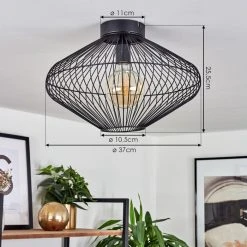 Hofstein Unafo Deckenleuchte Schwarz, 1-flammig -Bürolampen Verkäufe unafo deckenleuchte h3442715 3