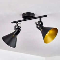 Hofstein Upiano Deckenleuchte Chrom, Schwarz, 2-flammig -Bürolampen Verkäufe upiano deckenleuchte h3017784 7