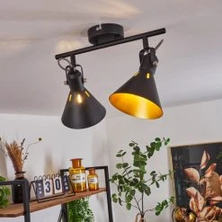 Hofstein Upiano Deckenleuchte Chrom, Schwarz, 2-flammig -Bürolampen Verkäufe upiano deckenleuchte h3017784 8